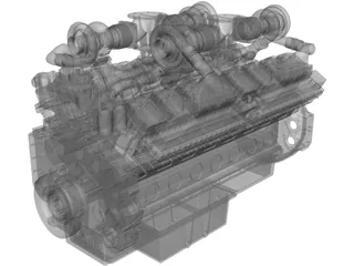 Cummins QSK60 V16 Engine 3D Model preview