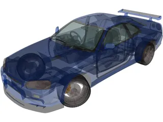 Nissan Skyline GTR R34 3D Model preview