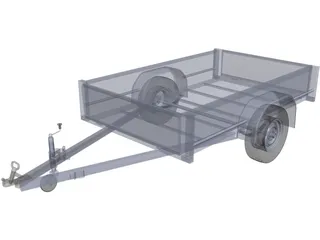 Box Trailer 7x5ft 3D Model preview