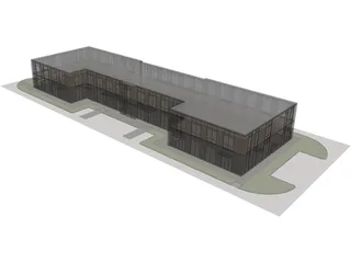 H-mart Office Building 3D Model preview