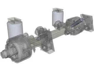 Trailer Axle 3D Model preview