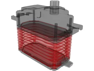 Hitec HSB-9380TH Servo 3D Model preview
