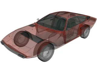 Maserati Khamsin AM120 (1977) 3D Model preview