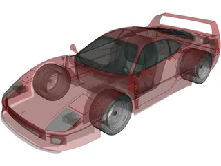 Ferrari F40 (1987) 3D Model preview