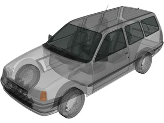 Opel Kadett Caravan (1991) 3D Model preview