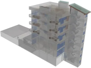 Offices and Apartments 5 Story 3D Model preview