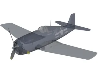 Grumman F6F Hellcat 3D Model preview