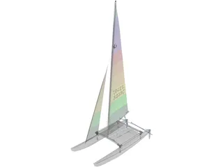 Hobie 16 Racing Catamaran 3D Model preview