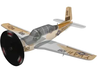 Beechcraft T-34C Turbo Mentor 3D Model preview