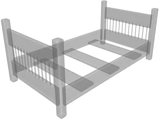 Bed Frame 3D Model preview