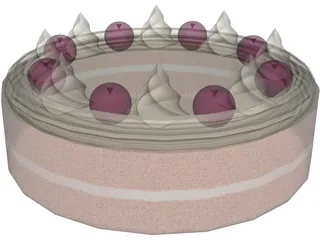 Cake Round 3D Model preview