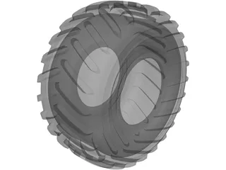 Green Area Tyre 33 inch 3D Model preview