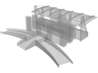 Stadium Canopy 3D Model preview