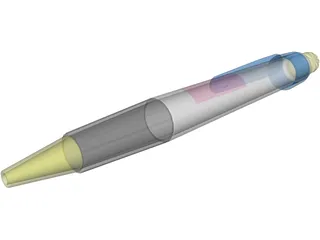 Retractable Pen 3D Model preview
