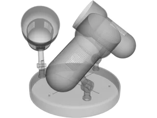 Triple Lamp Fixture 3D Model preview