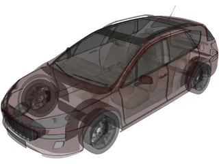 Peugeot 407sw 3D Model preview