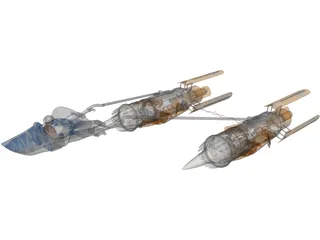Star Wars Anakin Pod Racer 3D Model preview