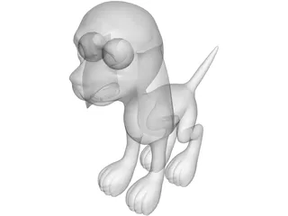 Cartoon Puppy 3D Model preview