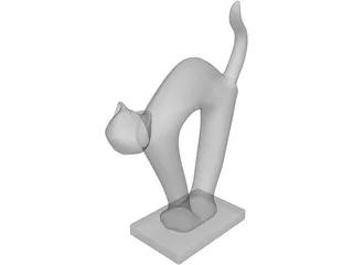 Abstract Cat Statue 3D Model preview