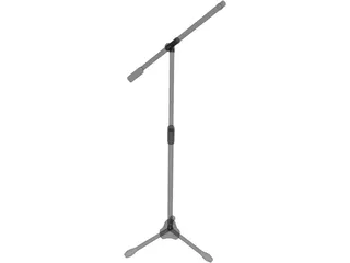 Metal Microphone Stand With Boom 3D Model preview
