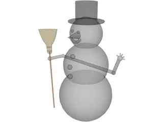 Waving Snowman 3D Model preview