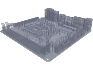 Gigabyte GA-H55N-USB3 Motheboard 3D Model preview