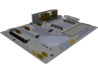MSI X370 Gaming Pro Carbon Motherboard 3D Model preview