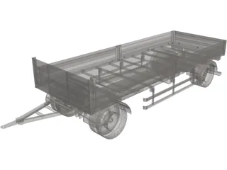 Truck Trailer 3D Model preview