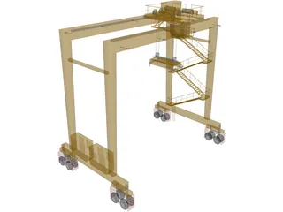RTG Container Port Crane 3D Model preview