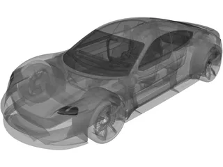 Porsche Mission E (2015) 3D Model preview