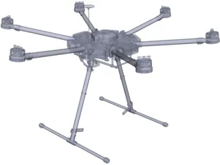 DJI M600 Drone 3D Model preview