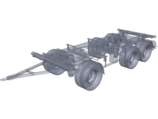 3 Axle Trailer 3D Model preview