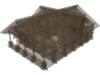 Log House 3D Model preview