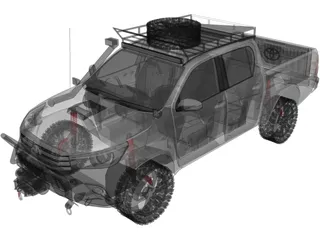 Toyota Hilux [Tuned] 3D Model preview