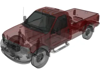 Ford F-350 Super Duty XLT (1999) 3D Model preview