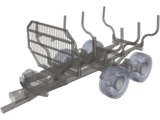 Logging Trailer 3D Model preview