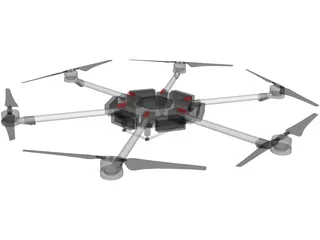 DJI Matrice 600 Hexacopter 3D Model preview