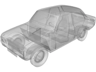 Mazda 1000 2-Door Sedan (1973) 3D Model preview