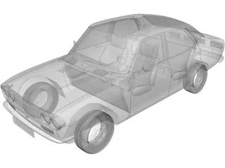 Mazda 616 4-Door Sedan (1974) 3D Model preview