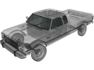 Dodge Ram Club Cab (1991) 3D Model preview