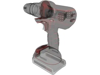 Drill Black and Decker 3D Model preview