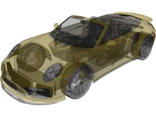 Porsche 911 Turbo S Convertible (2016) 3D Model preview