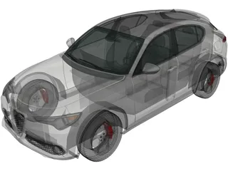 Alfa Romeo Stelvio Q4 (2017) 3D Model preview