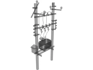 Electrical Transformator 3D Model preview
