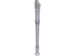 Tenor Recorder Flute 3D Model preview