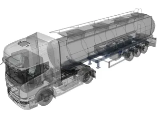 Scania R730 Tanker 3D Model preview