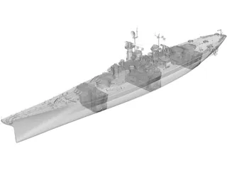 Montana Class Battleship 3D Model preview