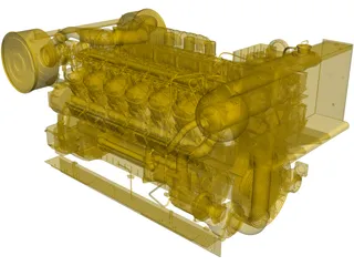 Caterpillar 3512 Generator Engine 3D Model preview