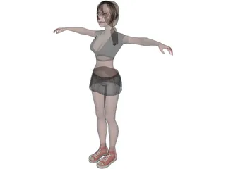 Girl In Skirt 3D Model preview