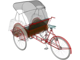 Becak 3D Model preview